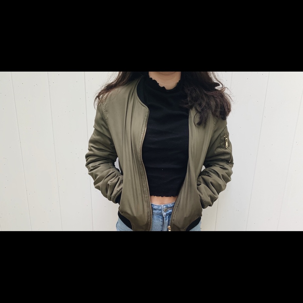 Green bomber jacket